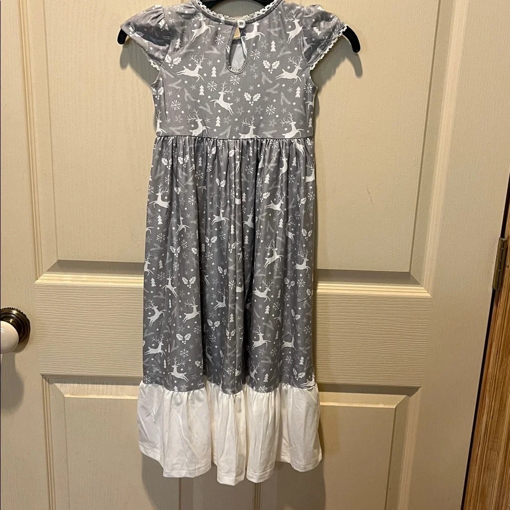Cheeky Plum Gray‎ and White Reindeer loungewear